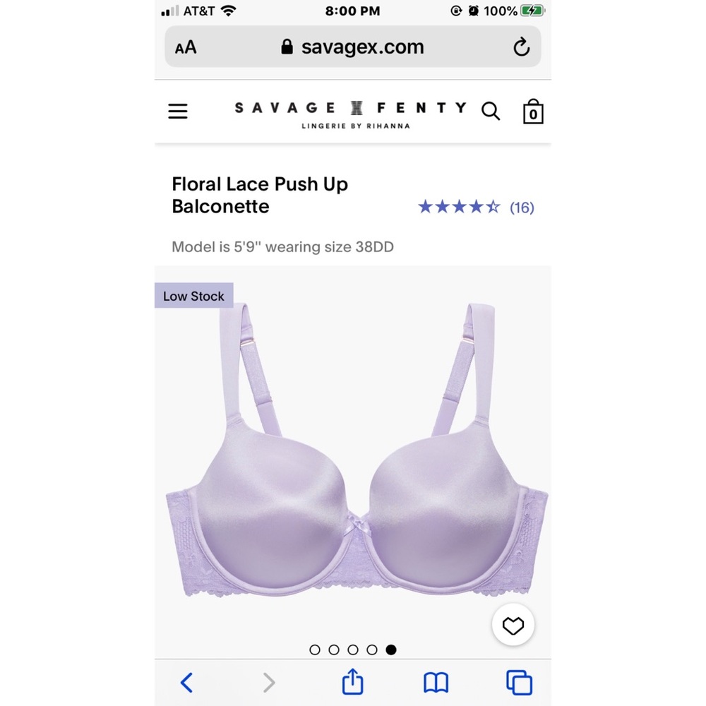 Savage X Fenty Floral Lace Push-up Bra